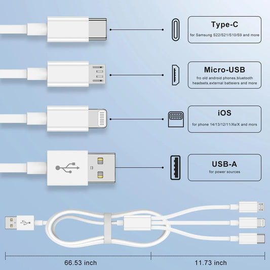 3-in-1 Multi Cable (USB-C, Lightning, Micro)