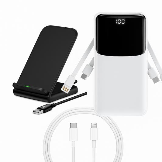 Everyday Essentials Pack – Cable + Power Bank + Stand