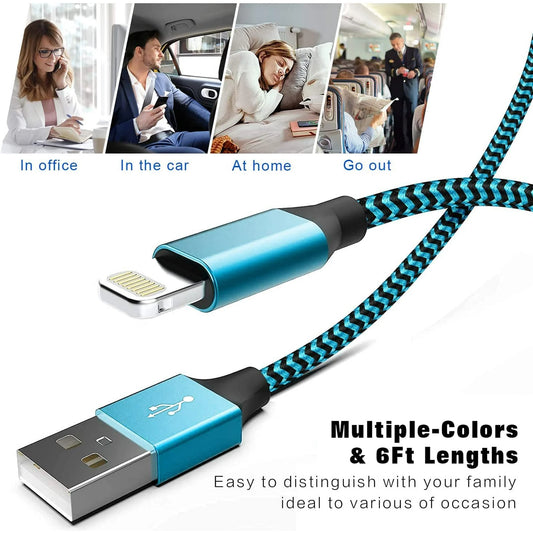 Braided Cable 6ft (Multiple Colors)