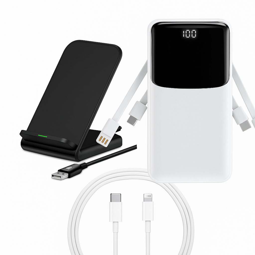 Everyday Essentials Pack – Cable + Power Bank + Stand