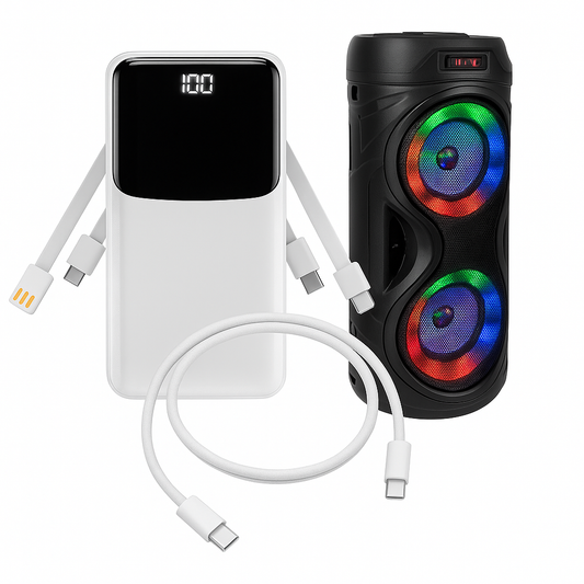 Music Lovers Bundle – Speaker + Cable + 10k Power Bank