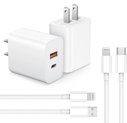 2-in-1 Plug (Type-C + USB) + Type-C to Lightning Cable
