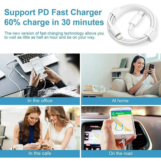 Type-C Plug + Type-C to Lightning Cable